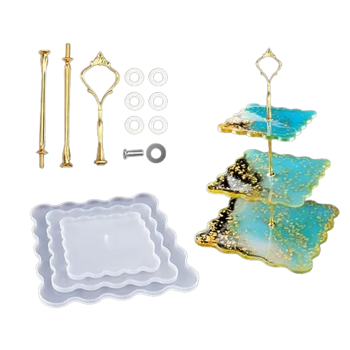 3 Tier Irregular Square Tray Mold