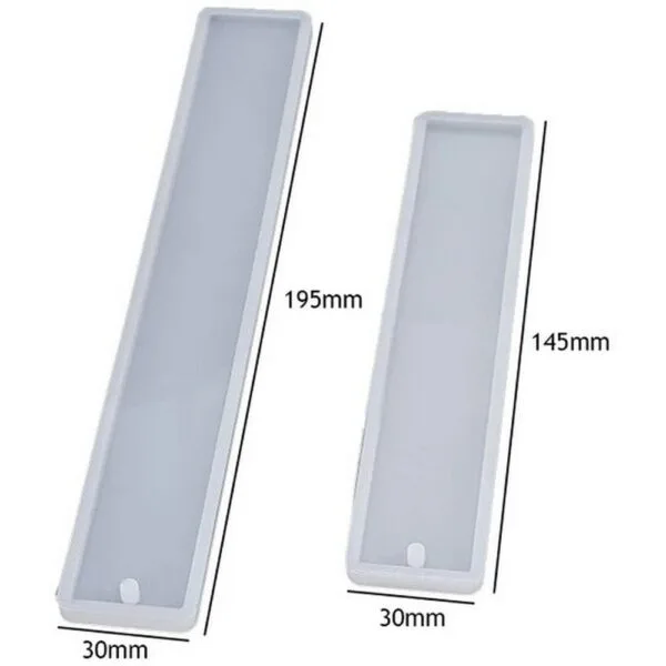 Rectangular Bookmark Molds | Set of 2 2.9cm x 15.5cm, 2.9cm x 9.9cm, Cabochon Making, Clear Soft Mold, DIY Gift for Book Lover, Epoxy Resin Jewelry, Epoxy Resin Silicone Mould, Flexible Mould, Make Your Own Bookmark, Rectangular Bookmark Mold, Resin Art S - Image 2