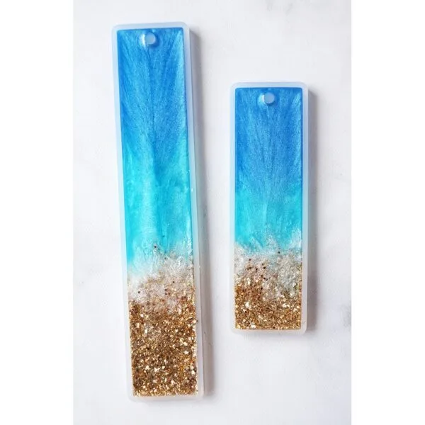 Rectangular Bookmark Molds | Set of 2 2.9cm x 15.5cm, 2.9cm x 9.9cm, Cabochon Making, Clear Soft Mold, DIY Gift for Book Lover, Epoxy Resin Jewelry, Epoxy Resin Silicone Mould, Flexible Mould, Make Your Own Bookmark, Rectangular Bookmark Mold, Resin Art S - Image 3
