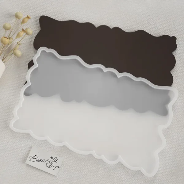 Irregular Large Rectangle Tray Mold | 15.9” x 9.4”