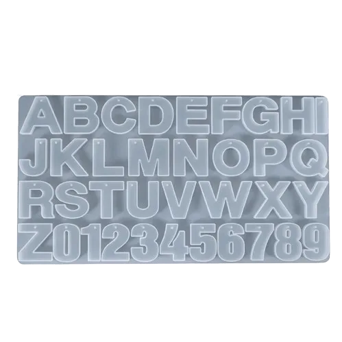 Alphabet Letter Mold for Resin – A-Z & 0-9 Silicone Mold for Keychains, Name Tags & DIY Crafts (With Holes) - Image 2
