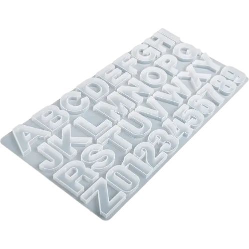 Alphabet Letter Mold for Resin – A-Z & 0-9 Silicone Mold for Keychains, Name Tags & DIY Crafts (With Holes) - Image 4