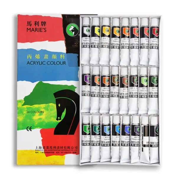 Maries Acrylic Paint | 12ML Tube | Set of 24