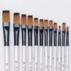 Bomeijia Artist Pearl White Flat Brush | Set of 12 - Image 2