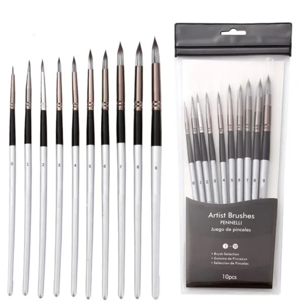 Professional Artist Round Brush | Set of 10