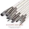 Professional Artist White Pearl Mix Brush | Set of 10 - Image 2