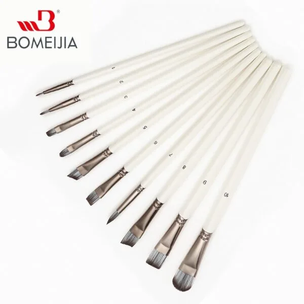 Professional Artist White Pearl Mix Brush | Set of 10 - Image 6