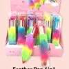 Rainbow Feather 6 in 1 Ball Pen | 1 Piece - Image 2