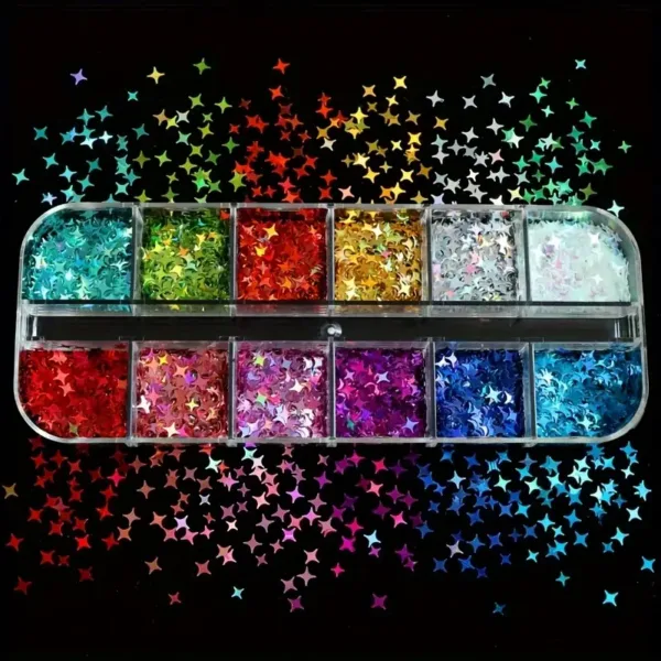 Holographic Star Sequins for Resin Crafts - Shiny Four-Pointed Glitter Flakes, DIY Epoxy Filler & Pendant Making Kit - Image 9