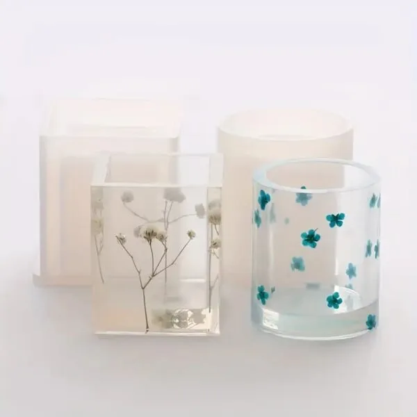 Pen Holder & Makeup Brush Organizer Mold | Round / Square | DIY Resin Crafts - Image 5