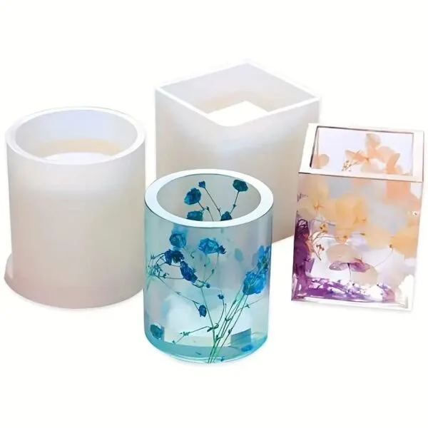 Pen Holder & Makeup Brush Organizer Mold | Round / Square | DIY Resin Crafts